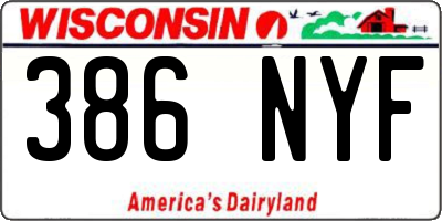 WI license plate 386NYF