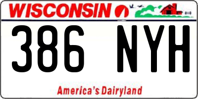 WI license plate 386NYH