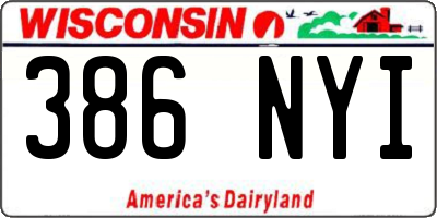 WI license plate 386NYI