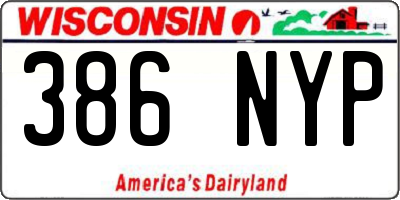 WI license plate 386NYP