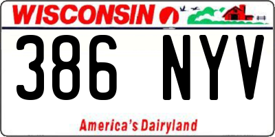 WI license plate 386NYV