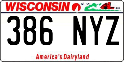 WI license plate 386NYZ