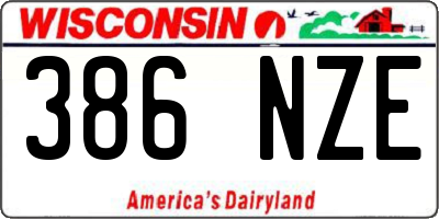WI license plate 386NZE