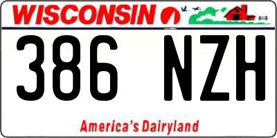 WI license plate 386NZH