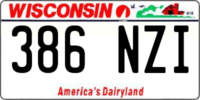 WI license plate 386NZI