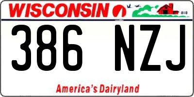 WI license plate 386NZJ