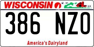 WI license plate 386NZO