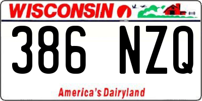 WI license plate 386NZQ