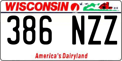 WI license plate 386NZZ
