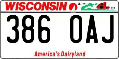 WI license plate 386OAJ