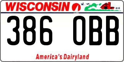 WI license plate 386OBB