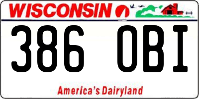 WI license plate 386OBI