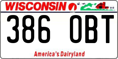 WI license plate 386OBT