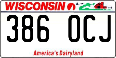WI license plate 386OCJ
