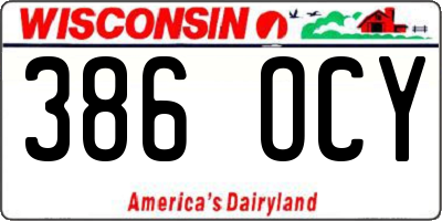 WI license plate 386OCY