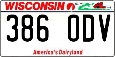 WI license plate 386ODV