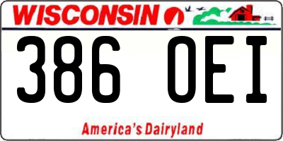 WI license plate 386OEI