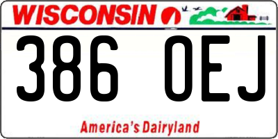 WI license plate 386OEJ