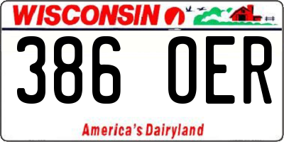 WI license plate 386OER
