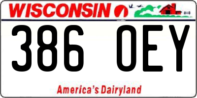 WI license plate 386OEY