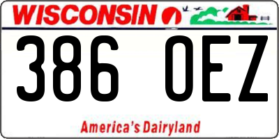 WI license plate 386OEZ