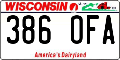 WI license plate 386OFA