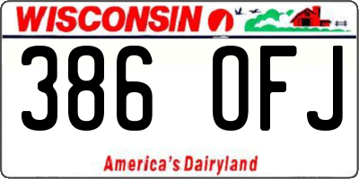 WI license plate 386OFJ