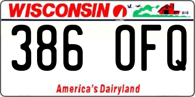 WI license plate 386OFQ