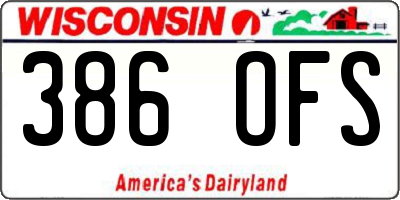 WI license plate 386OFS