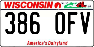 WI license plate 386OFV