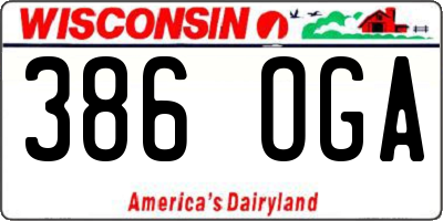 WI license plate 386OGA