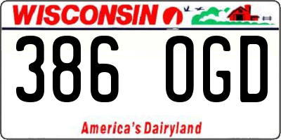 WI license plate 386OGD