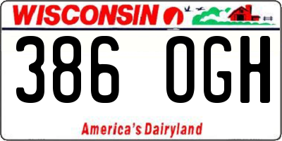 WI license plate 386OGH