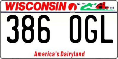 WI license plate 386OGL