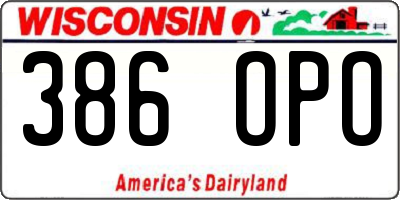 WI license plate 386OPO