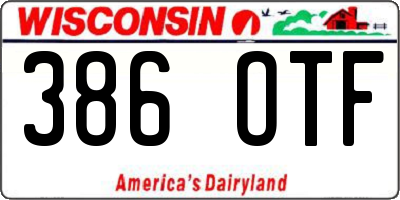 WI license plate 386OTF