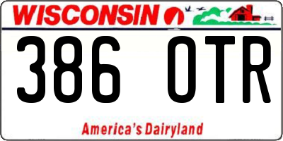 WI license plate 386OTR