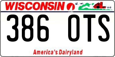 WI license plate 386OTS