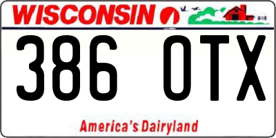 WI license plate 386OTX