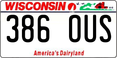 WI license plate 386OUS
