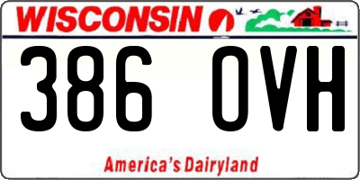 WI license plate 386OVH