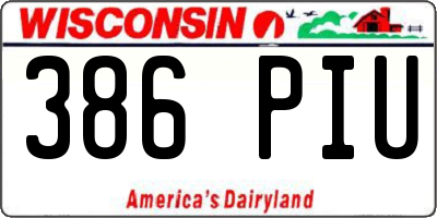 WI license plate 386PIU