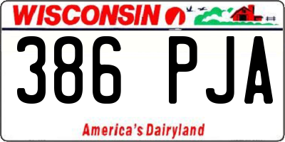 WI license plate 386PJA