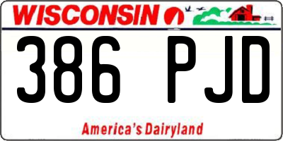 WI license plate 386PJD