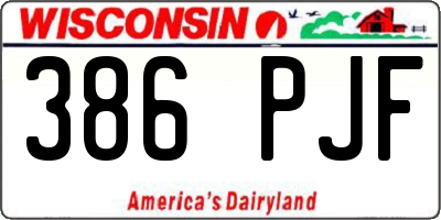 WI license plate 386PJF