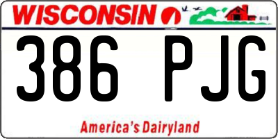 WI license plate 386PJG