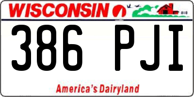 WI license plate 386PJI