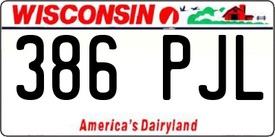 WI license plate 386PJL