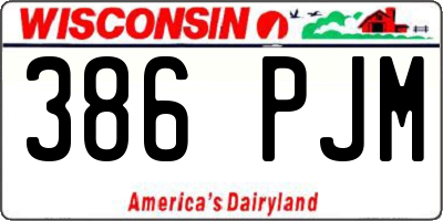 WI license plate 386PJM