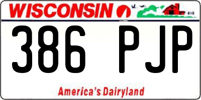 WI license plate 386PJP